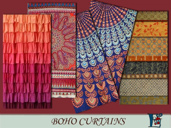  The Sims Resource: Boho style curtains by evi
