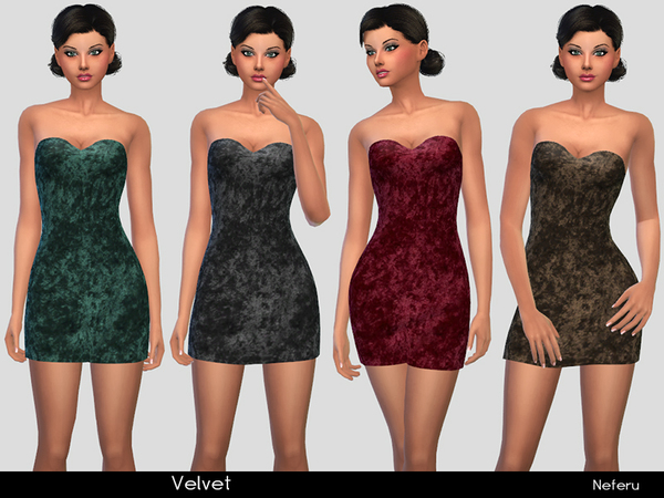  The Sims Resource: Velvet dress by Neferu