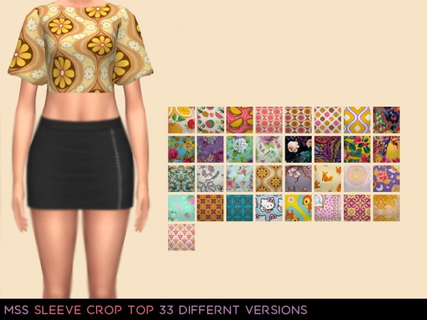  Simsworkshop: Sleeve Crop Top by midnightskysims