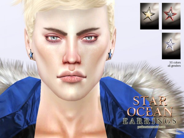 The Sims Resource: Star Ocean Earrings by Pralinesims