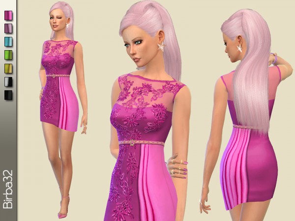  The Sims Resource: So Pink dress by Birba32