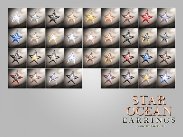  The Sims Resource: Star Ocean Earrings by Pralinesims