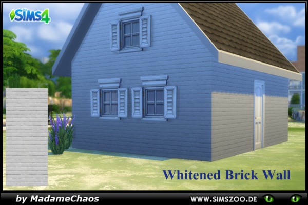  Blackys Sims 4 Zoo: Whitened Brick Wall by MadameChaos