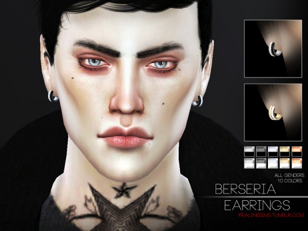  The Sims Resource: Berseria Earrings by Pralinesims