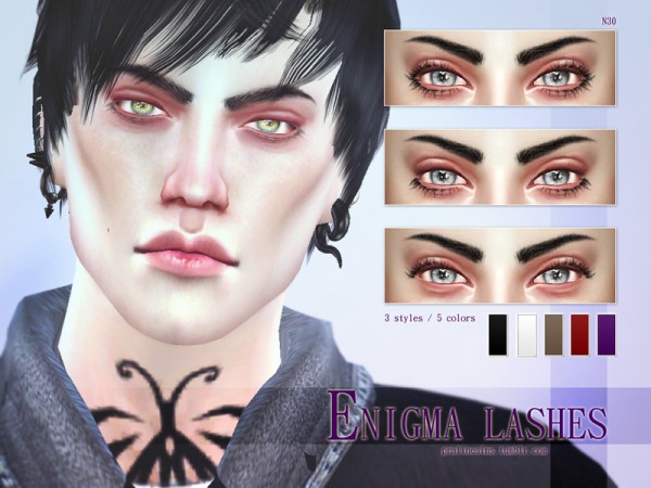 The Sims Resource: Enigma Lashes N30 by Pralinesims