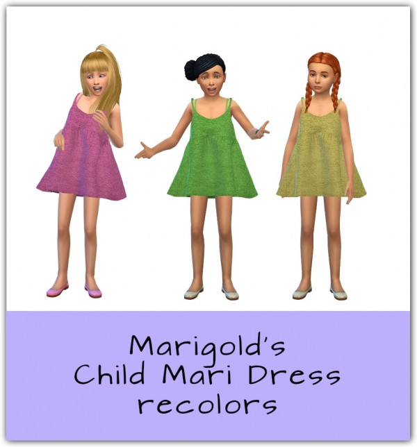  Simsworkshop: Child Loose   Fit Mari Dress Recolors by maimouth