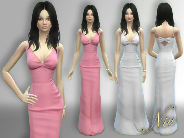 The Sims Resource: Katy Perrys Golden Globes Dress by Nia