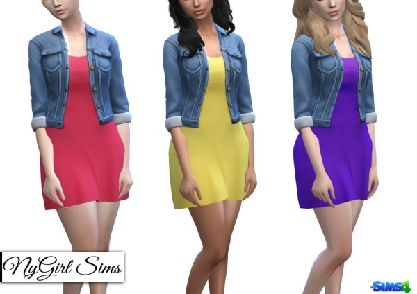  NY Girl Sims: Spring Dress with Denim Jacket