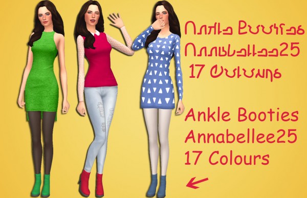  Simsworkshop: Ankle Booties by Annabellee25