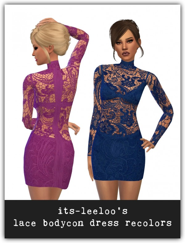  Simsworkshop: Lace Bodycon Dress Recolors by maimouth