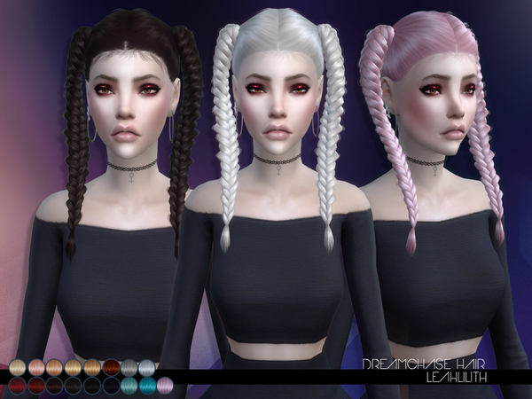  The Sims Resource: LeahLillith DreamChase Hair by Leah Lillith