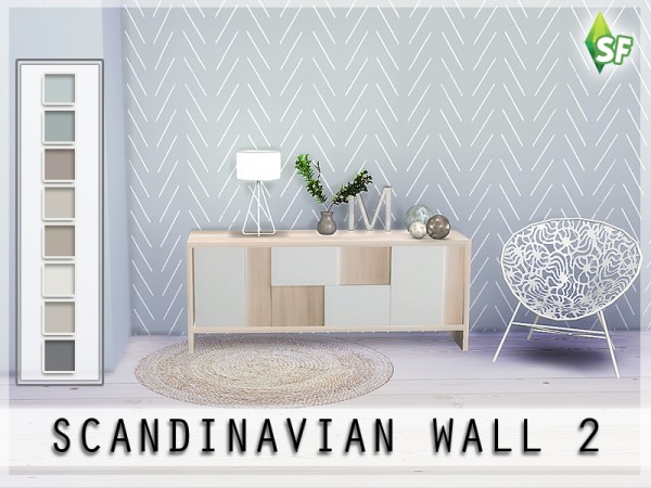The Sims Resource: Scandinavian Wall Set by SimFabulous • Sims 4 Downloads