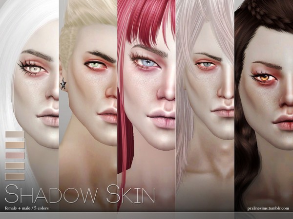  The Sims Resource: Shadow Skin by Pralinesims