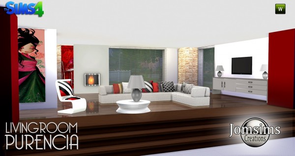  Jom Sims Creations: Purencia livingroom