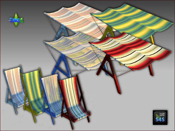  Arte Della Vita: A beachset including chair and canopy in 4 colors