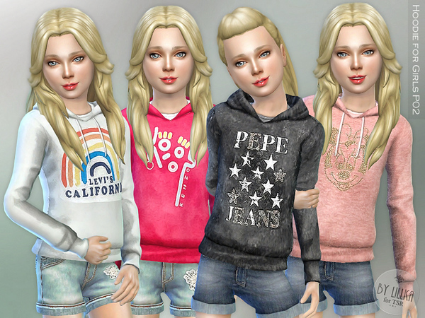  The Sims Resource: Hoodie for Girls P02 by lillka