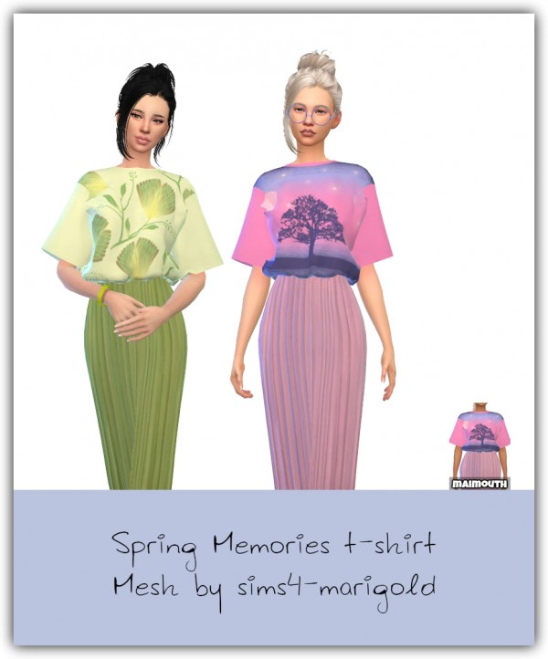 Simsworkshop: Spring Memories T Shirt recolored by Maimouth