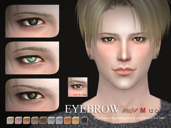  The Sims Resource: Eyebrows 34M by S Club