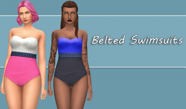  Simsworkshop: Belted Swimsuits by xDeadGirlWalking