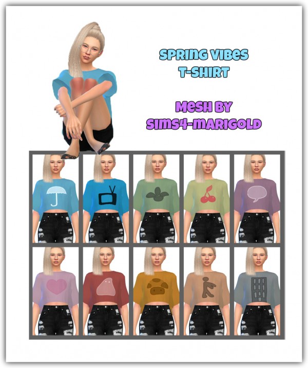  Simsworkshop: Spring Vibes T shirt by maimouth