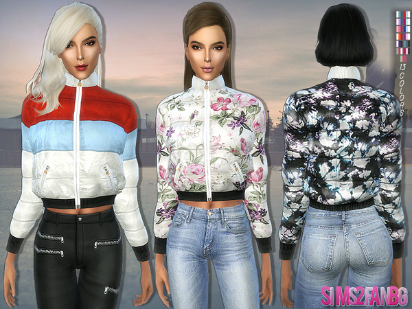  The Sims Resource: 167   Colorful Padded Jacket by sims2fanbg
