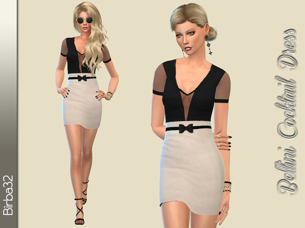  The Sims Resource: Bellini Cocktail dress by Birba32