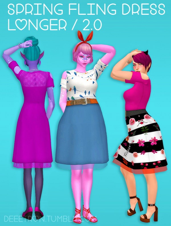  Simsworkshop: Spring Fling Dress Longer & some w/Belt 1