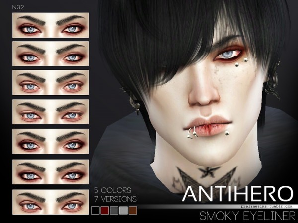  The Sims Resource: Antihero Makeup Set by Pralinesims