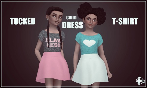  Onyx Sims: Tucked T Shirt Dress
