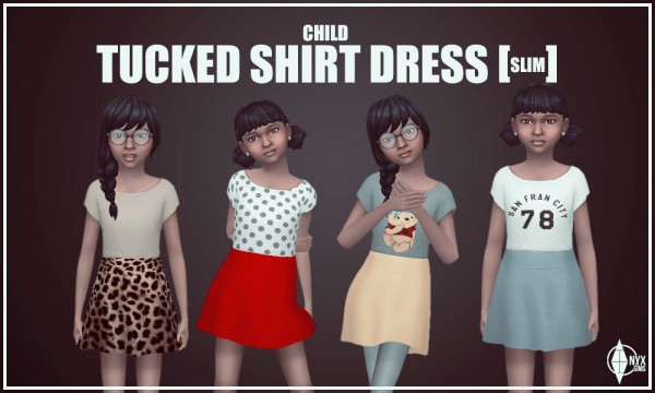  Onyx Sims: Tucked Shirt Dress [Slim]