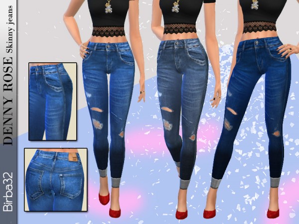 The Sims Resource: Denny Rose Skinny Jeans by Birba32 • Sims 4 Downloads