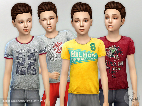 The Sims Resource: T Shirt Collection for Boys P11 by lillka