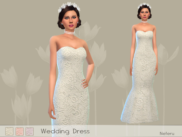  The Sims Resource: Wedding Dress by Neferu