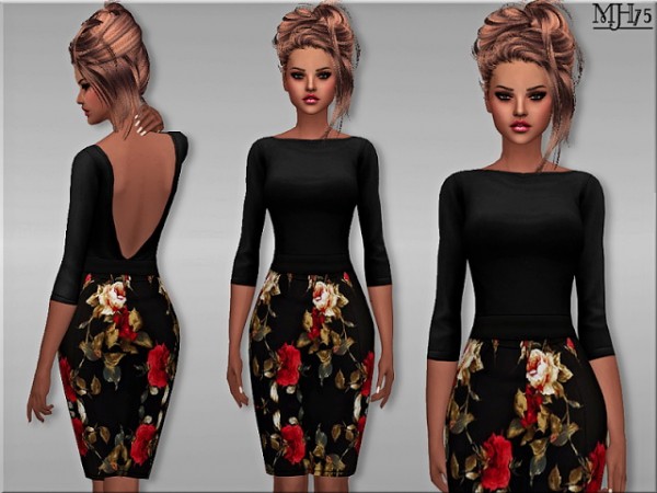  Sims Addictions: Floral Formal Dress