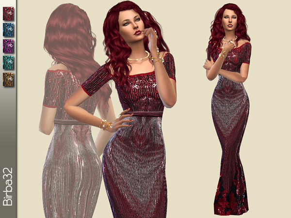  The Sims Resource: Roses dress by Birba32