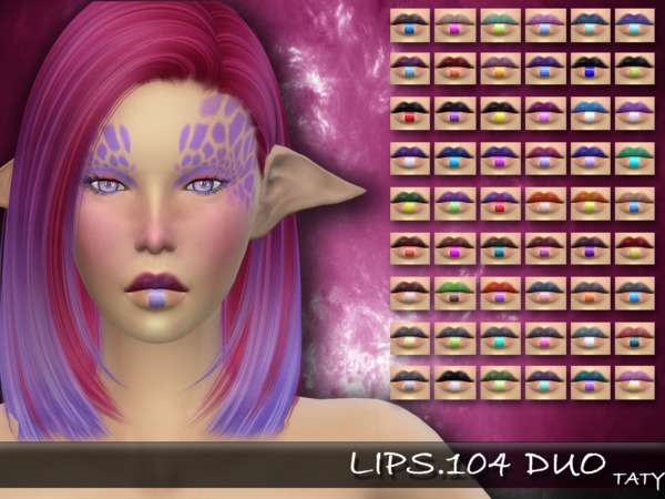  The Sims Resource: Lips 104 Duo by Taty