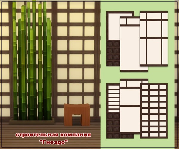  Sims 3 by Mulena: Japanese scarf walls