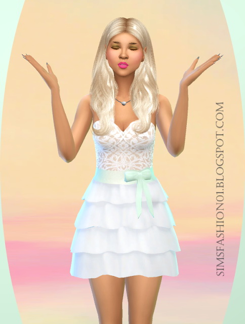  Sims Fashion 01: Lace dress with frill
