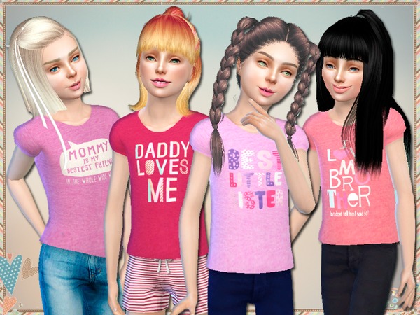  The Sims Resource: Famiglia Tops by Simlark