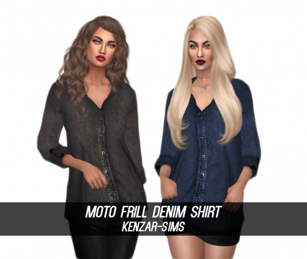  Kenzar Sims: MOTO Frill Denim Shirt
