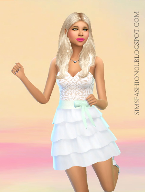  Sims Fashion 01: Lace dress with frill