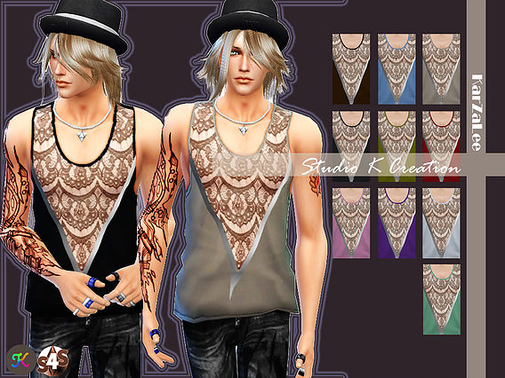  Studio K Creation: Lace tank top for male