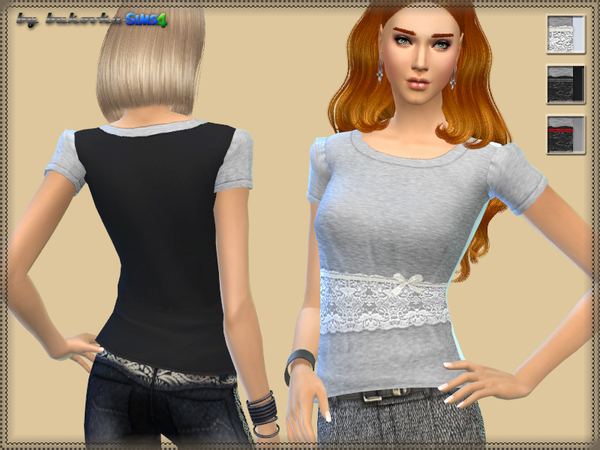  The Sims Resource: Shirt lace by Bukovka