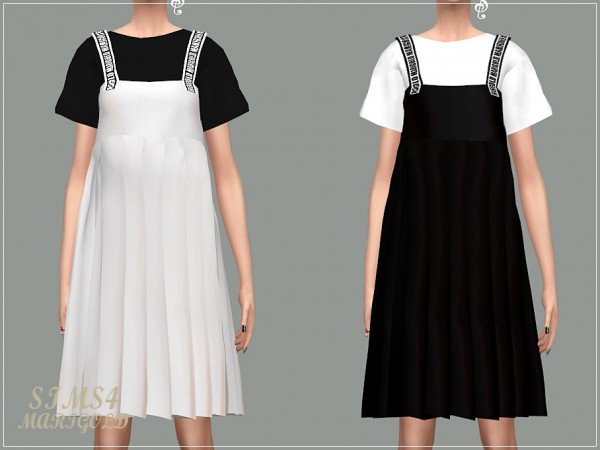  SIMS4 Marigold: Pleats Dress With T Shirt