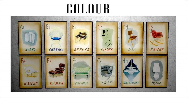  Sims 4 Designs: Mid Century Modern Designer Paintings and Chair