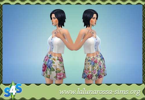  La Luna Rossa Sims: Short Floral Skirt