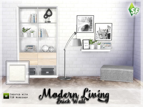  The Sims Resource: Modern Living Wall Set 1 by SimFabulous