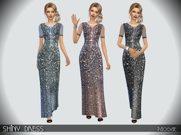 The Sims Resource: Shiny Dress by paogae