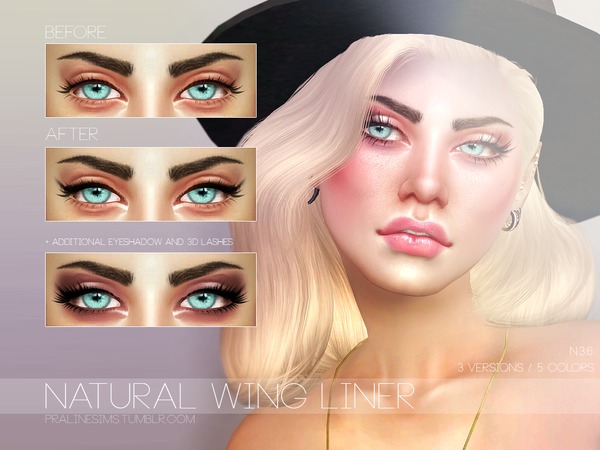  The Sims Resource: Natural wing eyeliner N36 by Pralinesims