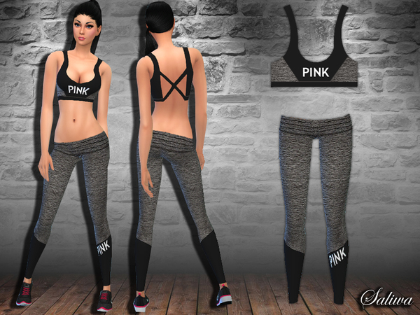  The Sims Resource: Pink Workout Outfit by Saliwa